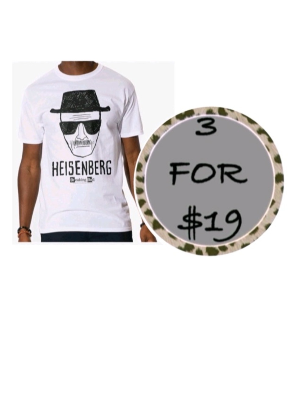 3/$19 LOGOVISION Breaking Bad Heisenberg Short Sleeve T Shirt